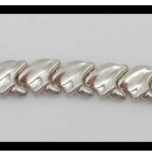 Vintage Italy Sterling Silver 925 Link Bracelet 21 Grams